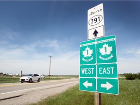The intersection of the TransCanada Highway and Highway 791 was photographed on June 11, 2015. The intersection is being called dangerous by many residents in Chestermere and is the location of a serious collision on Tuesday which claimed the life of 17-year-old Jaydon Sommerfeld.