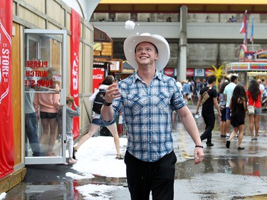 There is always at least one sudden storm during Stampede and Saturday, July 4 was it as a hail storm left the grounds looking like it had snowed.