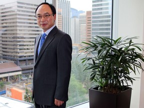 Sunshine Oilsands COO Qi Jiang in his Calgary office on July 13.