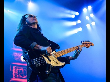 Geddy Lee entertains Rush fans at the Scotiabank Saddledome in Calgary on Wednesday, July 15, 2015.