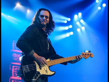 Geddy Lee entertains Rush fans at the Scotiabank Saddledome in Calgary on Wednesday, July 15, 2015.