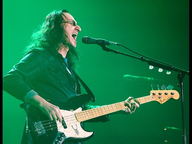 Geddy Lee entertains Rush fans at the Scotiabank Saddledome in Calgary on Wednesday, July 15, 2015.