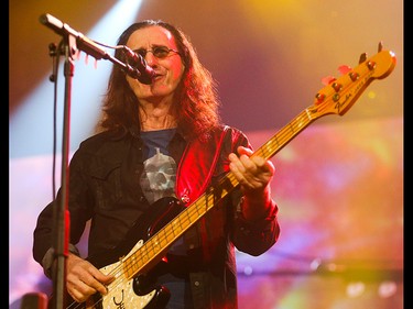 Geddy Lee entertains Rush fans at the Scotiabank Saddledome in Calgary on Wednesday, July 15, 2015.