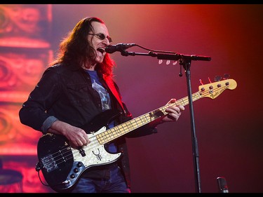 Geddy Lee entertains Rush fans at the Scotiabank Saddledome in Calgary on Wednesday, July 15, 2015.
