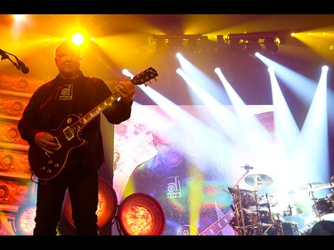 Alex Lifeson and Neil Peart entertain Rush fans at the Scotiabank Saddledome in Calgary on Wednesday, July 15, 2015.