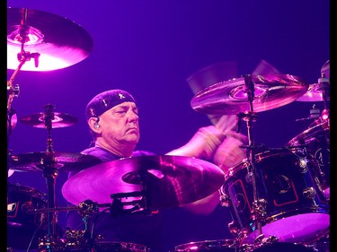 Neil Peart entertains Rush fans at the Scotiabank Saddledome in Calgary on Wednesday, July 15, 2015.