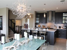 The kitchen in the McLaren show home by Calbridge Homes in EvansRidge.