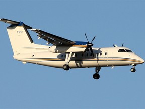 A Dash-8 plane which is still part of the Government of Alberta's air fleet.