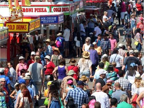 Attendance fell by nearly 95,000 visitors this year at the Calgary Stampede.