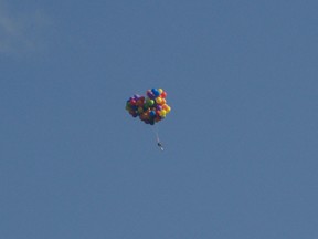 Tom Warne captured this image of the balloon-lifted chair from Thorncliffe.