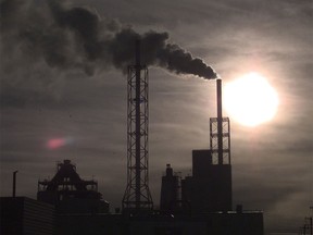 A plume of smoke rises up into the air from one of the stacks at the Swan Hills waste treatment plant. (File photo.)