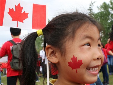 Cynthia Chen, 6 1/2, was all smiles as she enjoyed Canada Day with her family on Prince's Island.