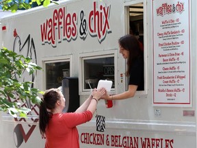 The food truck Waffles & Chix is one of Calgary's many food trucks rolling on city streets.