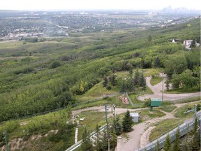 The view of Paskapoo Slopes as seen from the Canada Olympic Park ski jump on Monday, July 20, 2015.