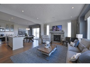 The great room in the Lexie by Mattamy Homes in Cityscape.