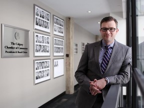 Adam Legge, president and chief executive of the Calgary Chamber of Commerce at the organization's downtown office.