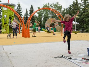 Dozens of children came out to enjoy the new playground unveiled at Currie Barracks over the weekend.