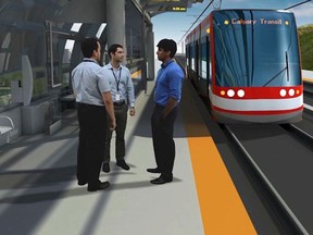 A rendering of the city's Green Line LRT.