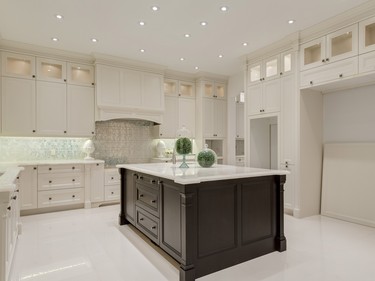 The kitchen at 302 Hawk's Nest Hollow in Priddis.