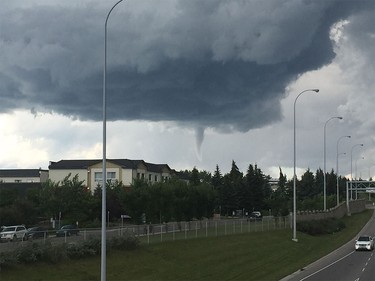 A funnel cloud spotted over Calgary.