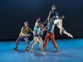 A watery world danced by members of the Dance Masters residency at the Banff Centre in Gabrielle Lamb's beautiful new work titled Glas..