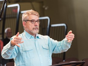 Conductor and flutist Ransom Wilson in rehearsal at The Banff Centre