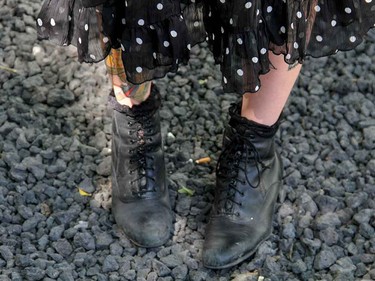 For a rock 'n' roll edge, wear boots with a dress.