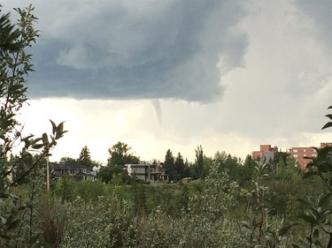 A funnel cloud spotted from St. Mary's cemetery in Erlton.