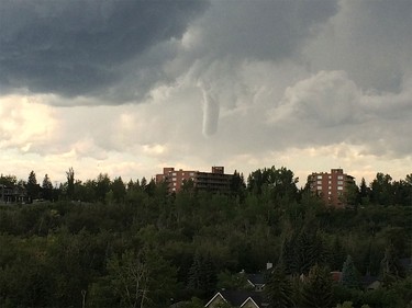A funnel cloud photographed from St Mary's cemetery.
