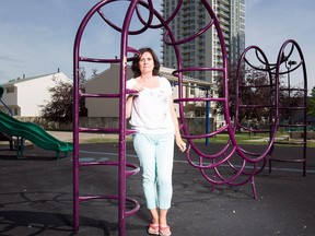 Linda Kearns at the Shaganappi Village playground on Barberry Walk S.W. in Calgary on July 12.