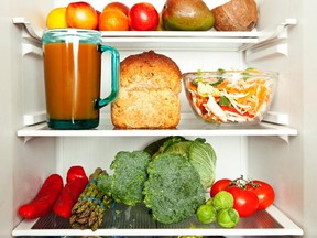 Encourage students to keep some healthy food in a dorm-room fridge, if possible.