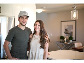Kris and Brittany Foucault have moved to Auburn Bay with a Side-by-Side home by Brookfield Residential.
