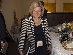 Alberta Premier Rachel Notley arrives for a meeting of Canadian premiers and national aboriginal leaders in Happy Valley-Goose Bay, Newfoundland and Labrador on Wednesday, July 15, 2015.