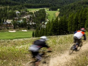 Downhill mountain biking at Panorama Resort in BC.