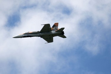 A CF-18 flies during the Wings Over Springbank air show at Springbank Airport west of Calgary on July 19, 2015.