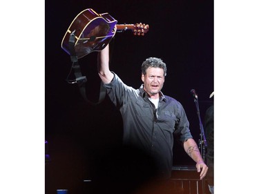 Blake Shelton was performing at the Saddledome for the Stampede Concert on July 10, 2015.