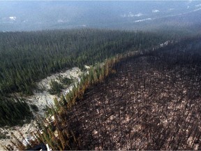 The Spreading Creek wildfire, which started July 3, 2014, after a lightning strike, covered about 7,000 hectares, including 2,500 in Banff National Park. Another lightning-caused wildfire started in the Clearwater river valley on Wednesday.