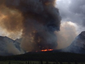 The Snarl Peak wildfire in Banff National Park.