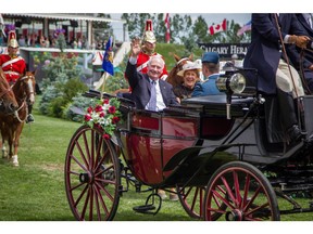 David Johnston, Governor General of Canada, arrives at Spruce Meadows by landau for the Parade Of Nations at The North American tournament held at Spruce Meadows in south Calgary on July 4th, 2015.