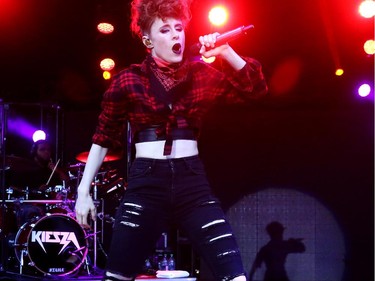 Kiesza rocks the crowd at the Coke Stage at the Calgary Stampede in Calgary, on July 3, 2015.