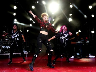 Kiesza rocks the crowd at the Coke Stage at the Calgary Stampede in Calgary, on July 3, 2015.