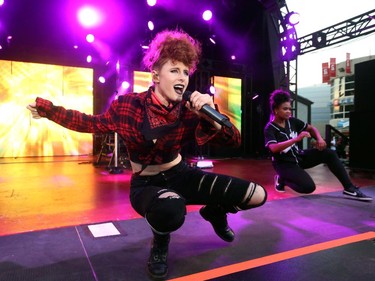 Kiesza rocks the crowd at the Coke Stage at the Calgary Stampede in Calgary, on July 3, 2015.