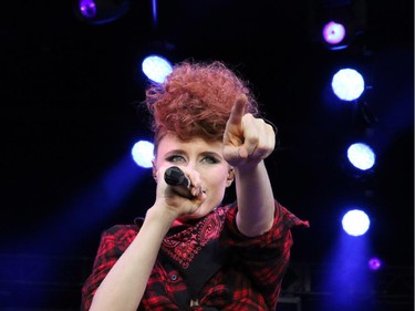 Kiesza rocks the crowd at the Coke Stage at the Calgary Stampede in Calgary, on July 3, 2015.