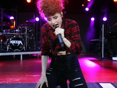 Kiesza rocks the crowd at the Coke Stage at the Calgary Stampede in Calgary, on July 3, 2015.