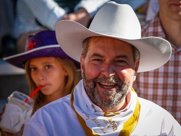 NDP Leader Tom Mulcair attends the Calgary Stampede parade in Calgary, Friday, July 3.