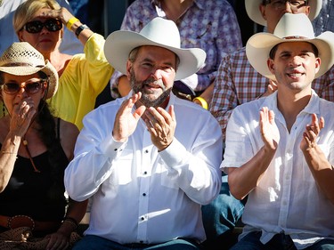 NDP Leader Tom Mulcair attends the Calgary Stampede parade in Calgary, Friday, July 3.