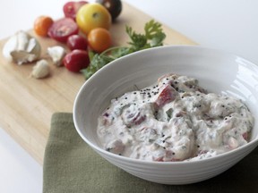 This Cherry Tomato Raita is made from a recipe in Yogurt by Janet Fletcher.