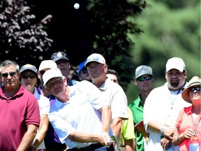 Colin Montgomerie of Scotland hits out of the rough on the first hole during round four of the U.S. Senior Open Championship in Sacramento, California last month. Monty will be coming to the Shaw Charity Classic for the first time next month.