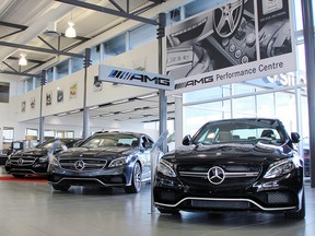 The AMG showroom at Lone Star Mercedes-Benz in Calgary.