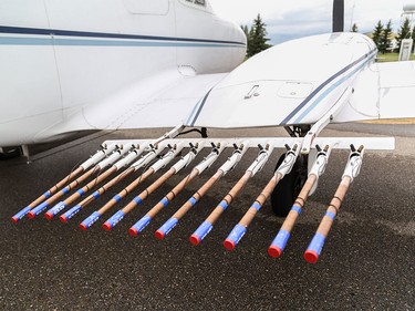 Flares used for cloud seeding in Olds on Thursday, Aug. 6, 2015.